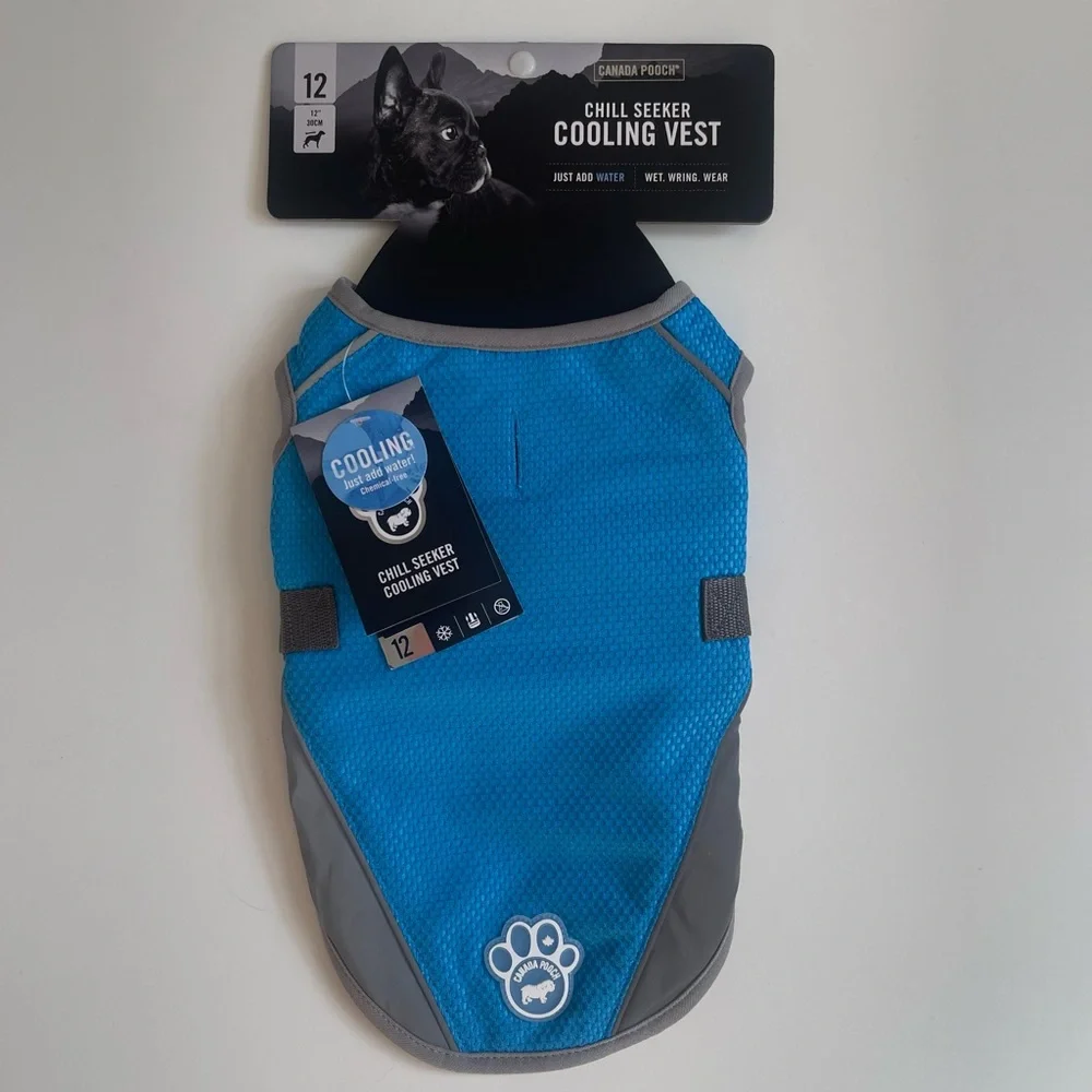 Canada Pooch Chill Seeker Cooling Vest - Blue - Size 12